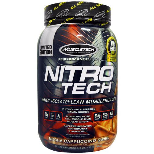 Muscletech, Nitro Tech Whey Isolate + Lean Musclebuilder, Mocha Cappuccino Swirl, 2.00 lbs (907 g) Review