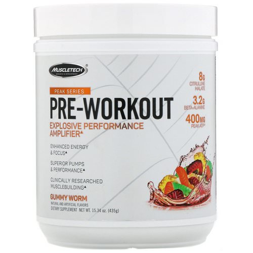Muscletech, Peak Series, Pre-Workout, Gummy Worm, 15.34 oz (435 g) Review