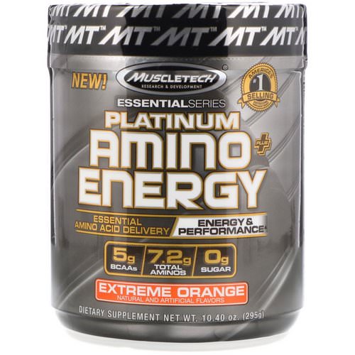 Muscletech, Platinum Amino Plus Energy, Extreme Orange, 10.40 oz (295 g) Review