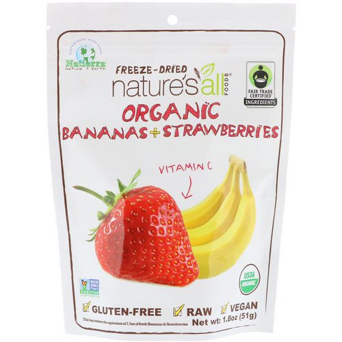 Natierra, Organic Freeze-Dried, Bananas + Strawberries, 1.8 oz (51 g) Review