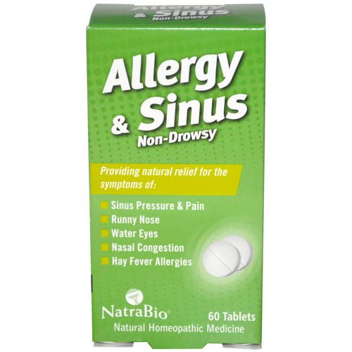 NatraBio, Allergy & Sinus, Non-Drowsy, 60 Tablets Review