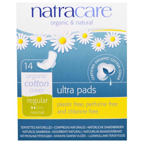 Natracare, Ultra Pads, Organic Cotton Cover, Regular, Normal, 14 Pads Review