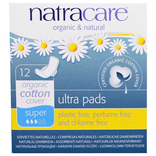 Natracare, Ultra Pads, Organic Cotton Cover, Super, 12 Pads Review