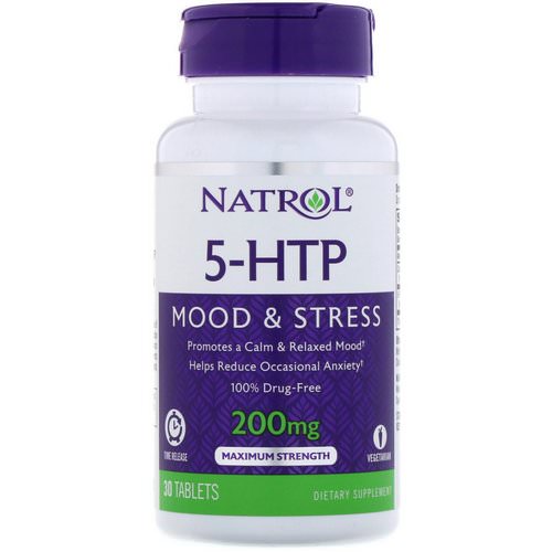 Natrol, 5-HTP, Time Release, Maximum Strength, 200 mg, 30 Tablets Review