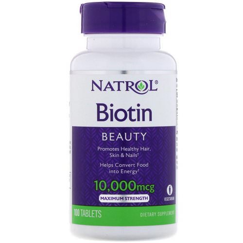 Natrol, Biotin, Maximum Strength, 10,000 mcg, 100 Tablets Review