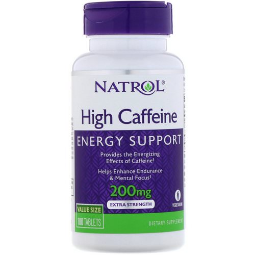 Natrol, High Caffeine, Extra Strength, 200 mg, 100 Tablets Review