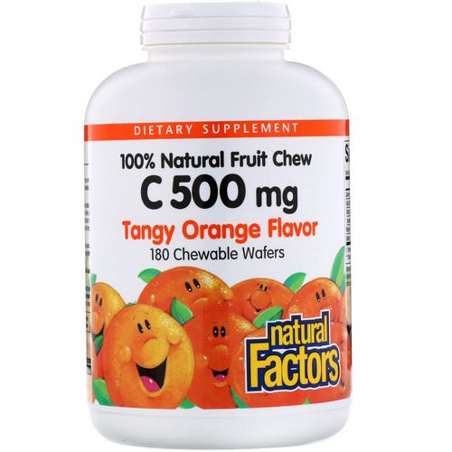 Natural Factors, 100% Natural Fruit Chew C, Tangy Orange Flavor, 500 mg, 180 Chewable Wafers Review