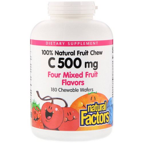 Natural Factors, 100% Natural Fruit Chew C, Four Mixed Fruit Flavors, 500 mg, 180 Chewable Wafers Review