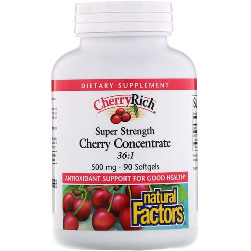 Natural Factors, CherryRich, Super Strength Cherry Concentrate, 500 mg, 90 Softgels Review