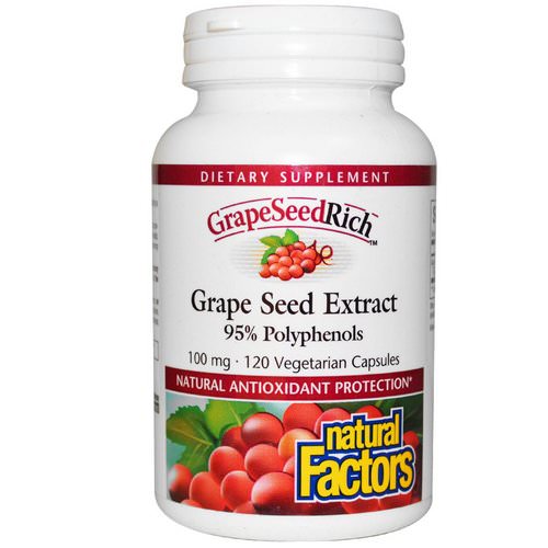 Natural Factors, GrapeSeedRich, Grape Seed Extract, 100 mg, 120 Veggie Caps Review