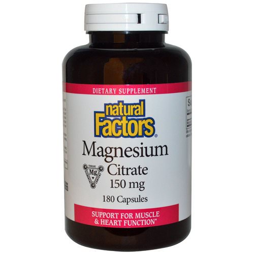 Natural Factors, Magnesium Citrate, 150 mg, 180 Capsules Review