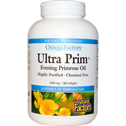 Natural Factors, OmegaFactors, Ultra Prim, Evening Primrose Oil, 1000 mg, 180 Softgels Review