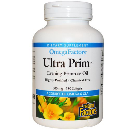 Natural Factors, OmegaFactors, Ultra Prim, Evening Primrose Oil, 500 mg, 180 Softgels Review