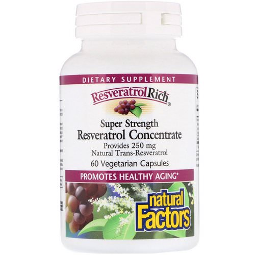 Natural Factors, ResveratrolRich, Super Strength, Resveratrol Concentrate, 60 Vegetarian Capsules Review