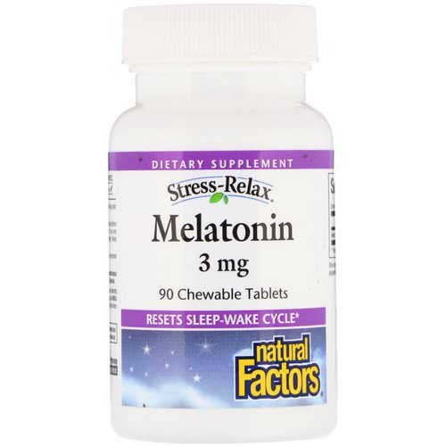 Natural Factors, Stress-Relax, Melatonin, 3 mg, 90 Chewable Tablets Review
