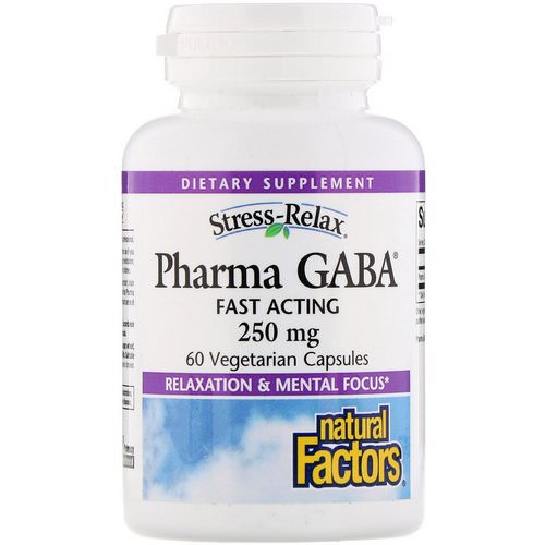 Natural Factors, Stress-Relax, Pharma GABA, 250 mg, 60 Vegetarian Capsules Review