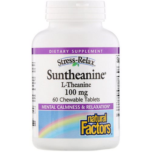 Natural Factors, Stress-Relax, Suntheanine, L-Theanine, 100 mg, 60 Chewable Tablets Review
