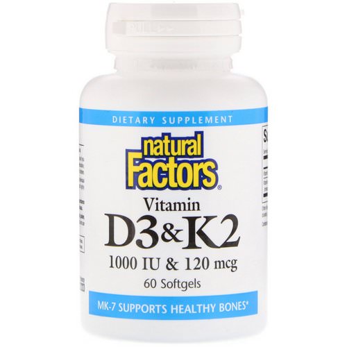 Natural Factors, Vitamin D3 & K2, 60 Softgels Review