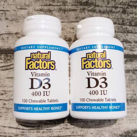 Natural Factors, Vitamin D3, Strawberry Flavor, 400 IU, 100 Chewable Tablets Review