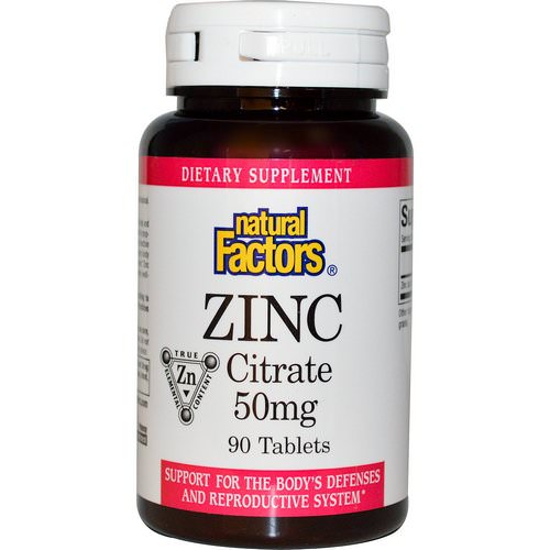 Natural Factors, Zinc Citrate, 50 mg, 90 Tablets Review