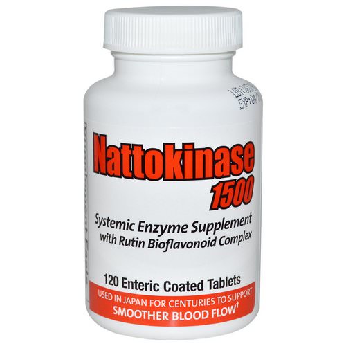 Naturally Vitamins, Nattokinase 1500, Systemic Enzyme Supplement, 120 Enteric Coated Tablets Review