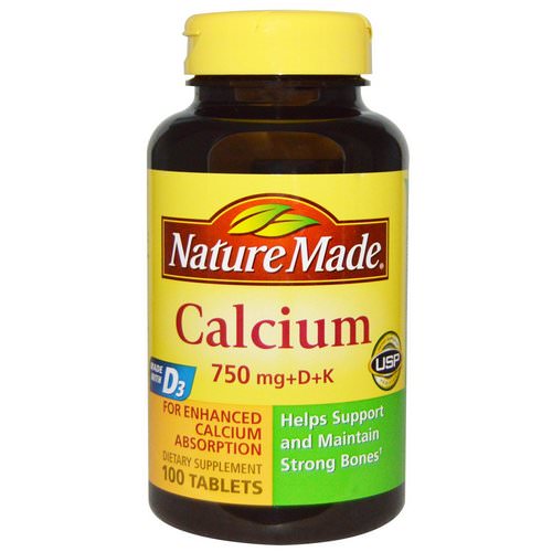 Nature Made, Calcium 750 mg +D + K, 100 Tablets Review