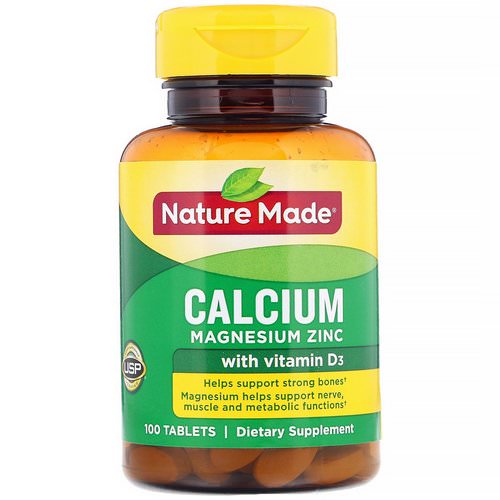 Nature Made, Calcium Magnesium Zinc with Vitamin D3, 100 Tablets Review