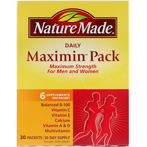 Nature Made, Daily Maximin Pack, Multivitamin and Mineral, 6 Supplements Per Packet, 30 Packets Review