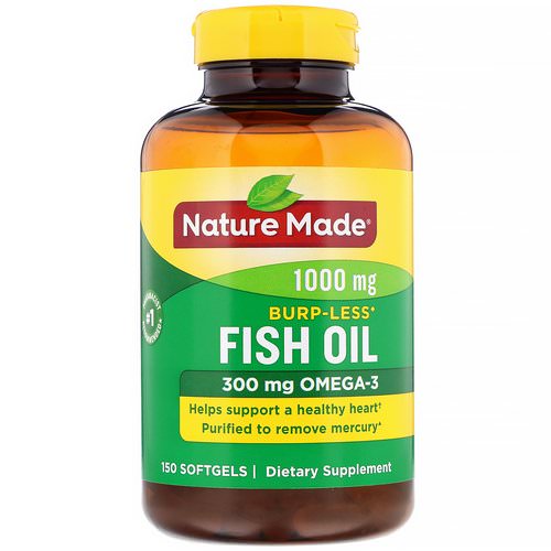 Nature Made, Fish Oil, Burp-Less, 1,000 mg, 150 Softgels Review