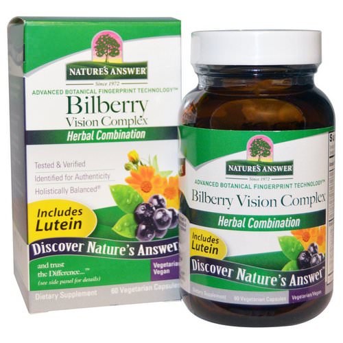 Nature's Answer, Bilberry Vision Complex, 60 Vegetarian Capsules Review