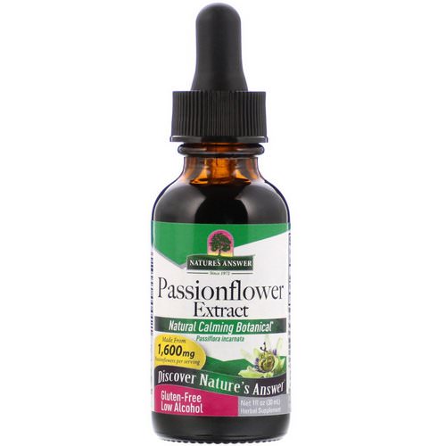 Nature's Answer, Passionflower Extract, Low Alcohol, 1,600 mg, 1 fl oz (30 ml) Review