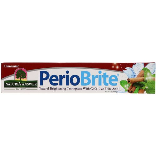 Nature's Answer, PerioBrite, Natural Brightening Toothpaste with CoQ10 & Folic Acid, Cinnamint, 4 oz (113.4 g) Review