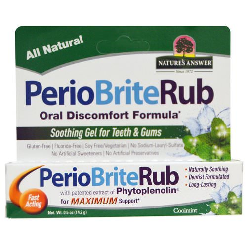 Nature's Answer, PerioBriteRub, Soothing Gel for Teeth & Gums, Cool Mint, 0.5 oz (14.2 g) Review