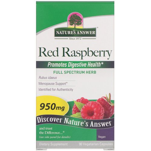 Nature's Answer, Red Raspberry, Rubus Idaeus, 950 mg, 90 Vegetarian Capsules Review