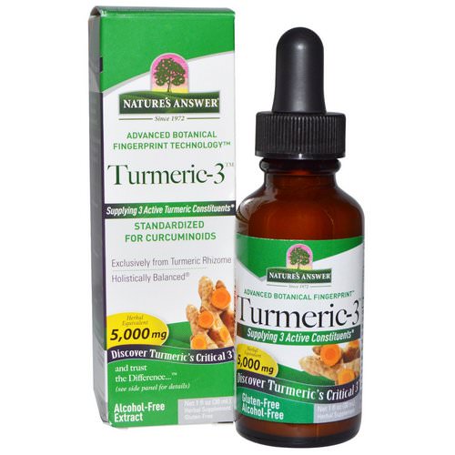 Nature's Answer, Turmeric-3, Alcohol-Free, 5,000 mg, 1 fl oz (30 ml) Review