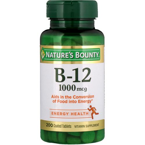Nature's Bounty, B-12, 1,000 mcg, 200 Coated Tablets Review
