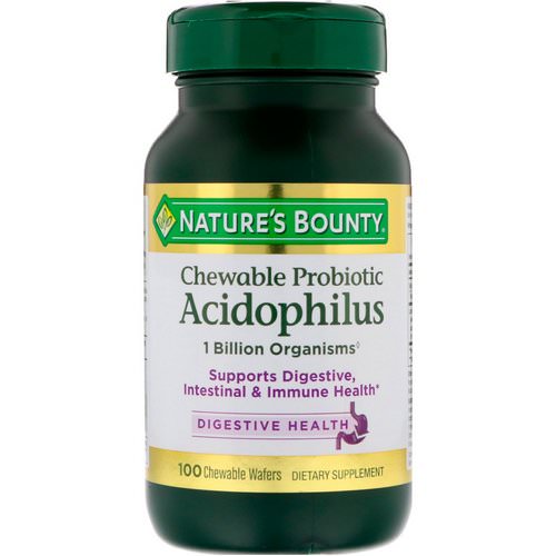 Nature's Bounty, Chewable Probiotic Acidophilus, Natural Strawberry Flavor, 100 Chewable Wafers Review
