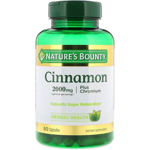 Nature's Bounty, Cinnamon, Plus Chromium, 2000 mg, 60 Capsules Review