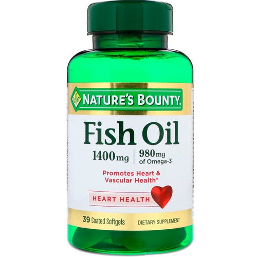 Nature's Bounty, Fish Oil, Triple Strength, 1400 mg, 39 Coated Softgels Review