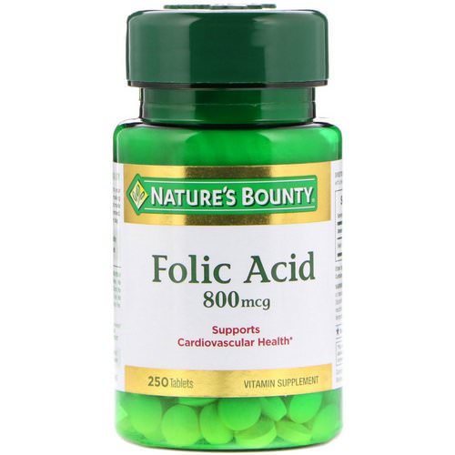 Nature's Bounty, Folic Acid, 800 mcg, 250 Tablets Review