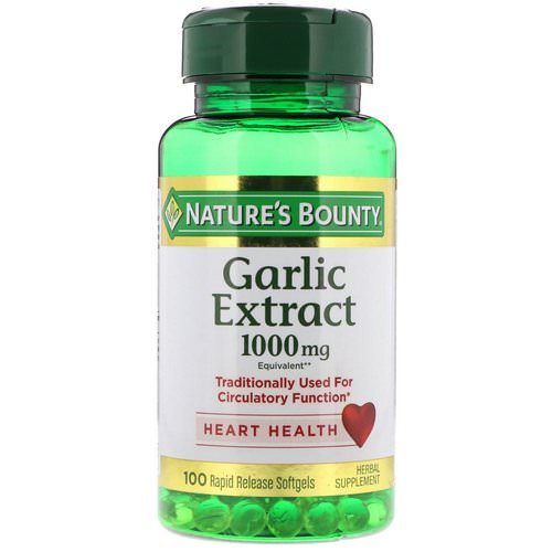 Nature's Bounty, Garlic Extract, 1,000 mg, 100 Rapid Release Softgels Review