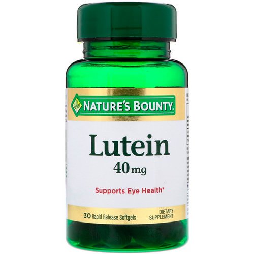 Nature's Bounty, Lutein, 40 mg, 30 Rapid Release Softgels Review