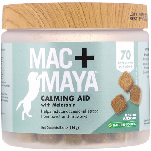 Nature's Bounty, Mac + Maya, Calming Aid with Melatonin, For Dogs, 70 Soft Chews Review