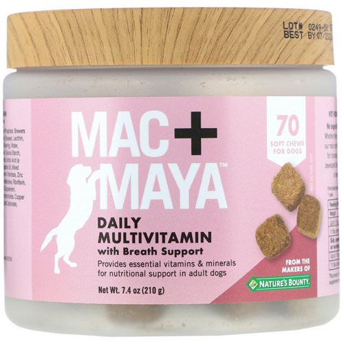 Nature's Bounty, Mac + Maya, Daily Multivitamin with Breath Support, For Dogs, 70 Soft Chews Review