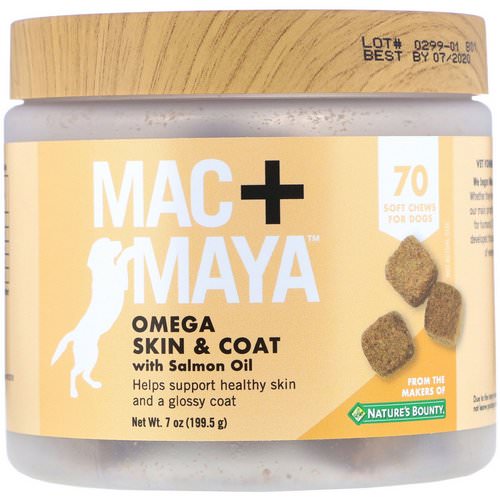Nature's Bounty, Mac + Maya, Omega Skin & Coat with Salmon Oil, For Dogs, 70 Soft Chews Review
