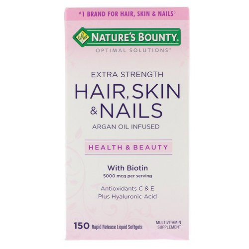 Nature's Bounty, Optimal Solutions, Extra Strength Hair, Skin & Nails, 150 Rapid Release Liquid Softgels Review