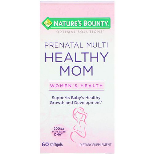 Nature's Bounty, Optimal Solutions, Healthy Mom Prenatal Multi, 60 Softgels Review