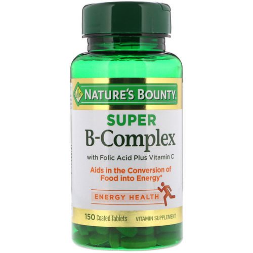 Nature's Bounty, Super B-Complex with Folic Acid Plus Vitamin C, 150 Coated Tablets Review