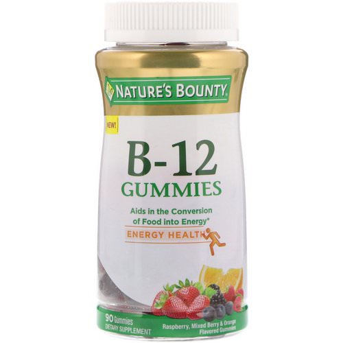 Nature's Bounty, Vitamin B-12 Gummies, Raspberry, Mixed Berry & Orange Flavored, 90 Gummies Review
