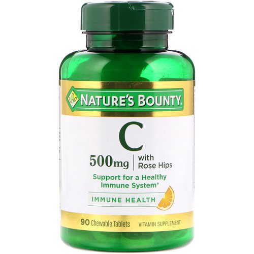 Nature's Bounty, Vitamin C with Rose Hips, Natural Orange Flavor, 500 mg, 90 Chewable Tablets Review
